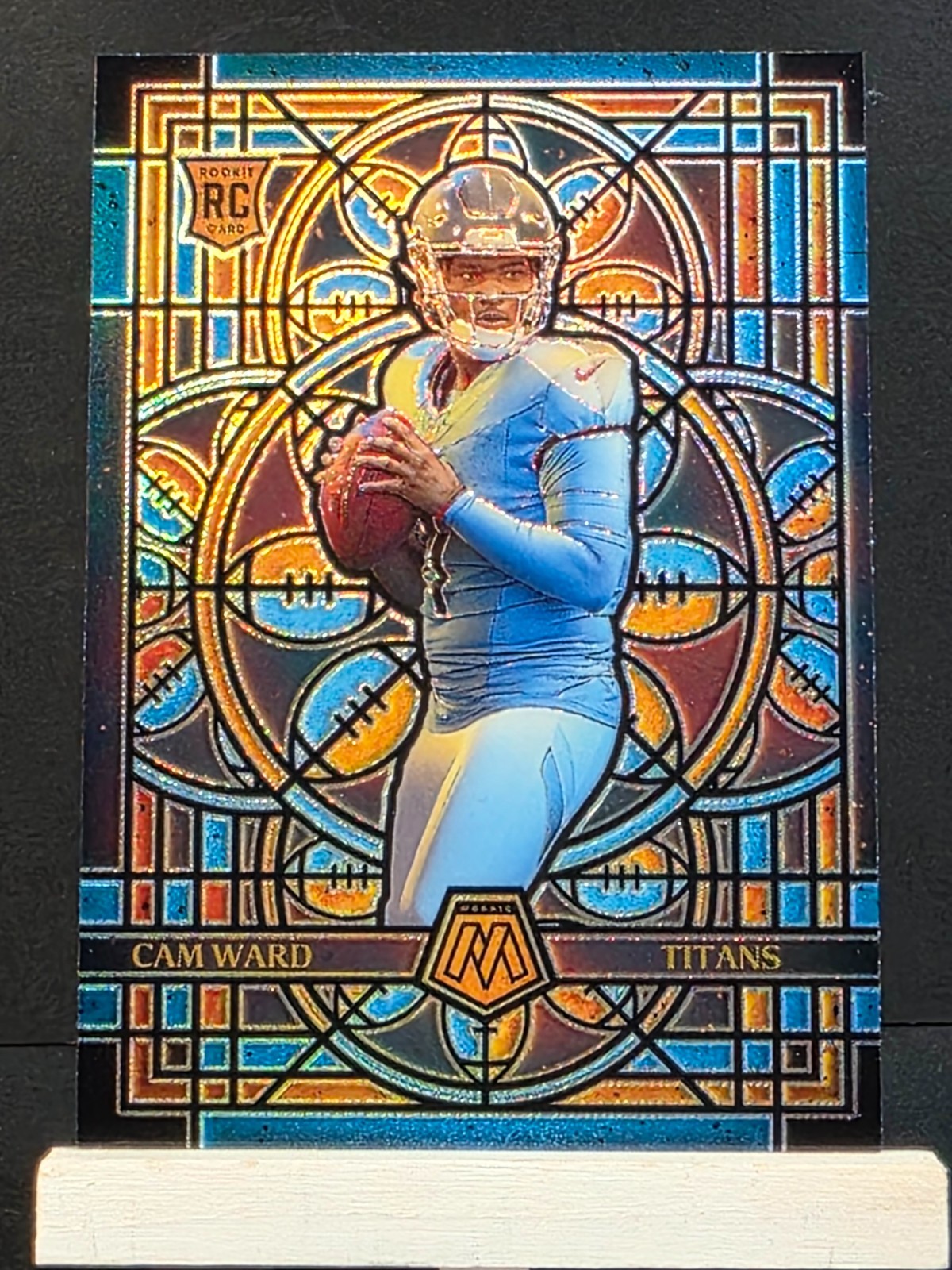 2025 Mosaic Football Cam Ward Rookie Stained Glass Prizm Case hit Titans