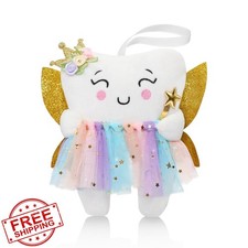 Tooth Fairy Pillow with Shiny Wings Embroidered Tooth Fairy Doll with Pocket ...