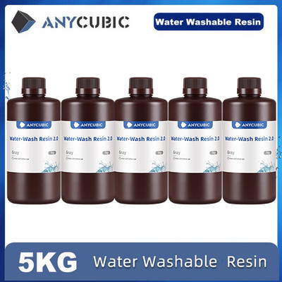 5KG Grau ANYCUBIC Wasser Waschbares Resin 2.0 UV Harz für LCD Resin 3D Drucker