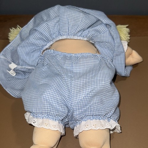 Vintage Cabbage Patch Kids doll 1978, 1982 blue gingham dress bloomers diaper - Picture 12 of 15