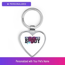 Custom Dog Pet Lover Keychain Personalized Name Heart Shaped Dog Easter Gift