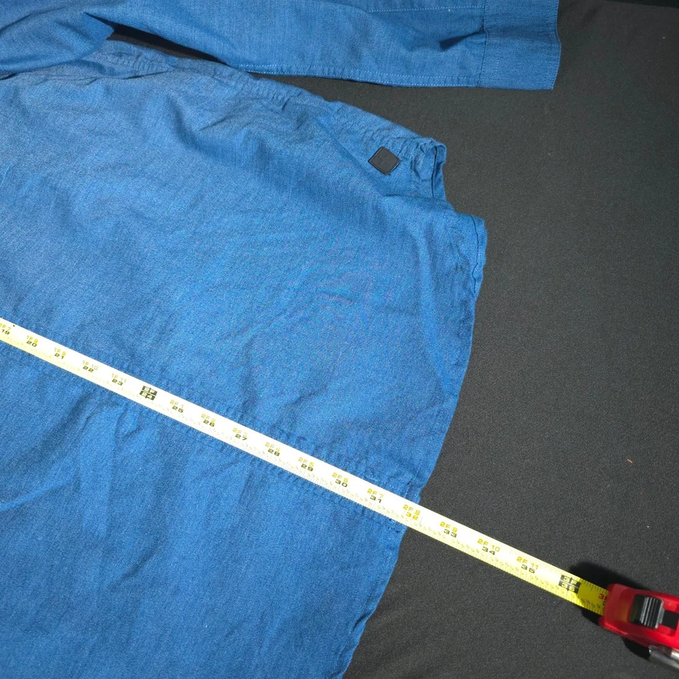 Camisa Tavik Para Hombre XL Azul Texturizada Manga Larga Abotonada Moderna Playa Informal Foto 3 de 4