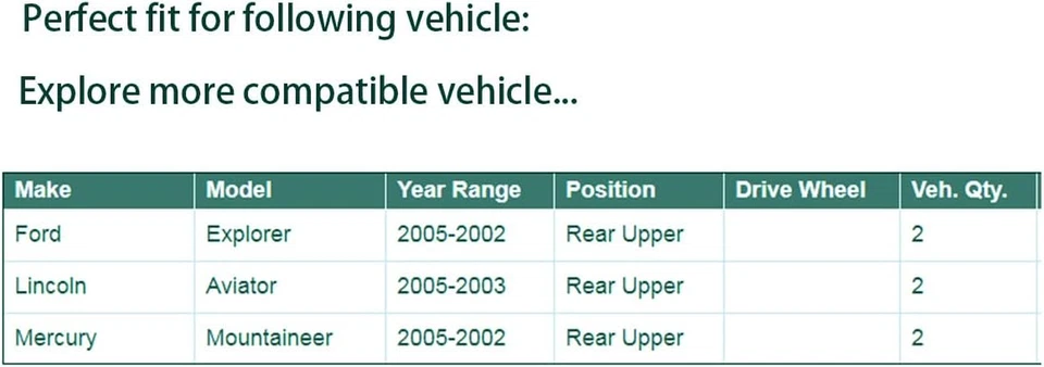 2 piezas rótula superior trasera K500109, rótula superior trasera para Ford Explorer 2002- Foto 4 de 4