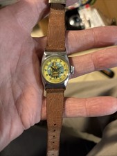 Zegarek Davy Crockett Bradley lata 50. ze skórzanym paskiem Disney TV Western DZIAŁAJĄCY