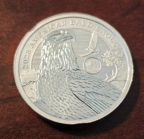 SILVER 1 oz 0.9999 Tuvalu 2023 American Bald Eagle Sovereign Silver Bullion Coin