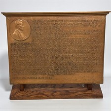 Antique Bronze Abe Lincoln Cent Sign Civil War Gettysburg Address Brenner Gorham Antique Bronze Abe Lincoln Cent Sign Civil War Gettysburg Address Brenner Gorham