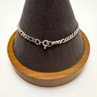 VTG Sterling Silver 925 Figaro Link Chain Bracelet Spring Ring Clasp 7.5" Length