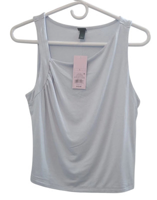 Wild Fable  Women's Size Large Asymmetrical Hem Tank Top -  Light Blue NEW