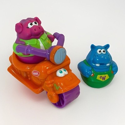 Hasbro Weebles Scooter & Riders Wobble Orange Motorcycle 2003 Playskool 3Pc Lot
