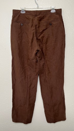 Polo Ralph Lauren Pants Mens 33x30 Brown Linen Silk - Picture 2 of 17