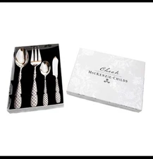 McKenzie Childs Check Hostess Serving Set  ** brand new in box **