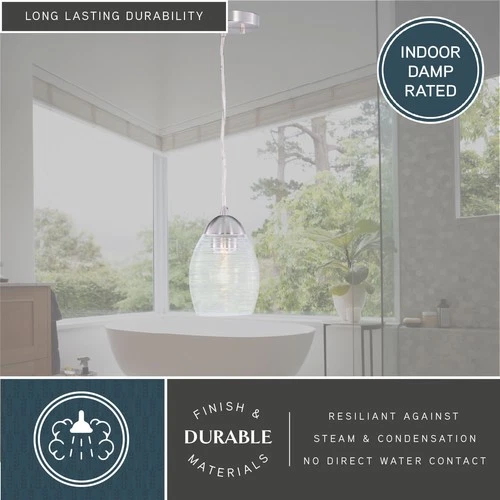 Vaxcel Lighting P0271 Nickel Isley Single Light 5"W Pendant With A Glass Shade - Picture 5 of 8