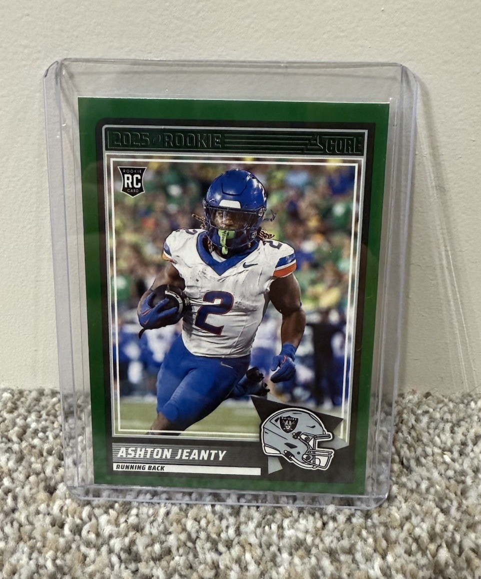 2025 Score - Rookies Ashton Jeanty #14 Green (RC) Raiders