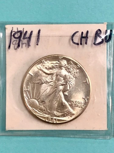 1941 Walking Liberty Silver Half Dollar ~ CHOICE BU ~ Coin in Mylar Flap