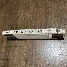 Vtg 72" Lufkin X46F Wood Folding Ruler White Extension Rule Made in USA VGC