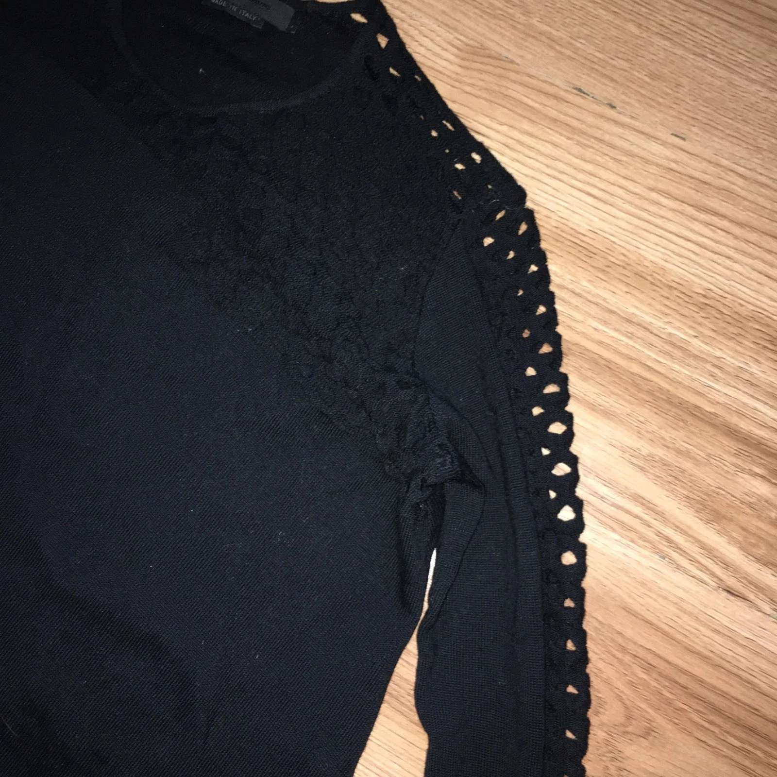 Abito body T by ALEXANDER WANG nero in maglia di lana con occhielli asimmetrici S