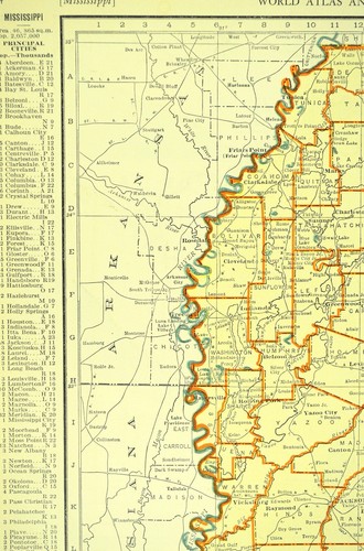 Antique MISSISSIPPI Map Wall Art Old Original Jackson Biloxi Tupelo Vintage - Picture 4 of 7