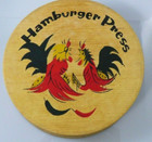 Rooster Chicken Hamburger Burger Press Wooden Fighting Hand Painted Vintage