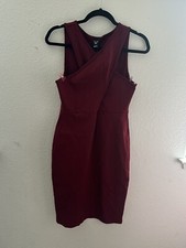 Windsor Burgundy Tummy Peep Hole Dress L