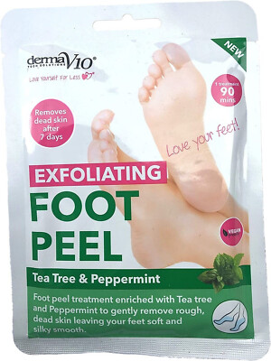 Derma V10 Peeling Fußpeeling entfernen Füße abgestorbene Haut Teebaum Fußbehandlung