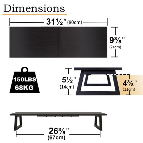 31.5 inch Dual Monitor Stand Riser for Wood & Steel Desktop Riser Organization. - 第 7/35 張圖片