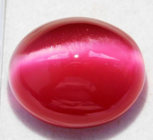 Natural 100.30 Ct Pink Cat's Eye Chrysoberyl Oval Cabochon Cut Loose Gemstone - Picture 3 of 8