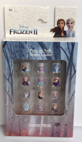 Disney Frozen Press On Nails 1 Set 12 Pc Little Girl Pre-glued Nails