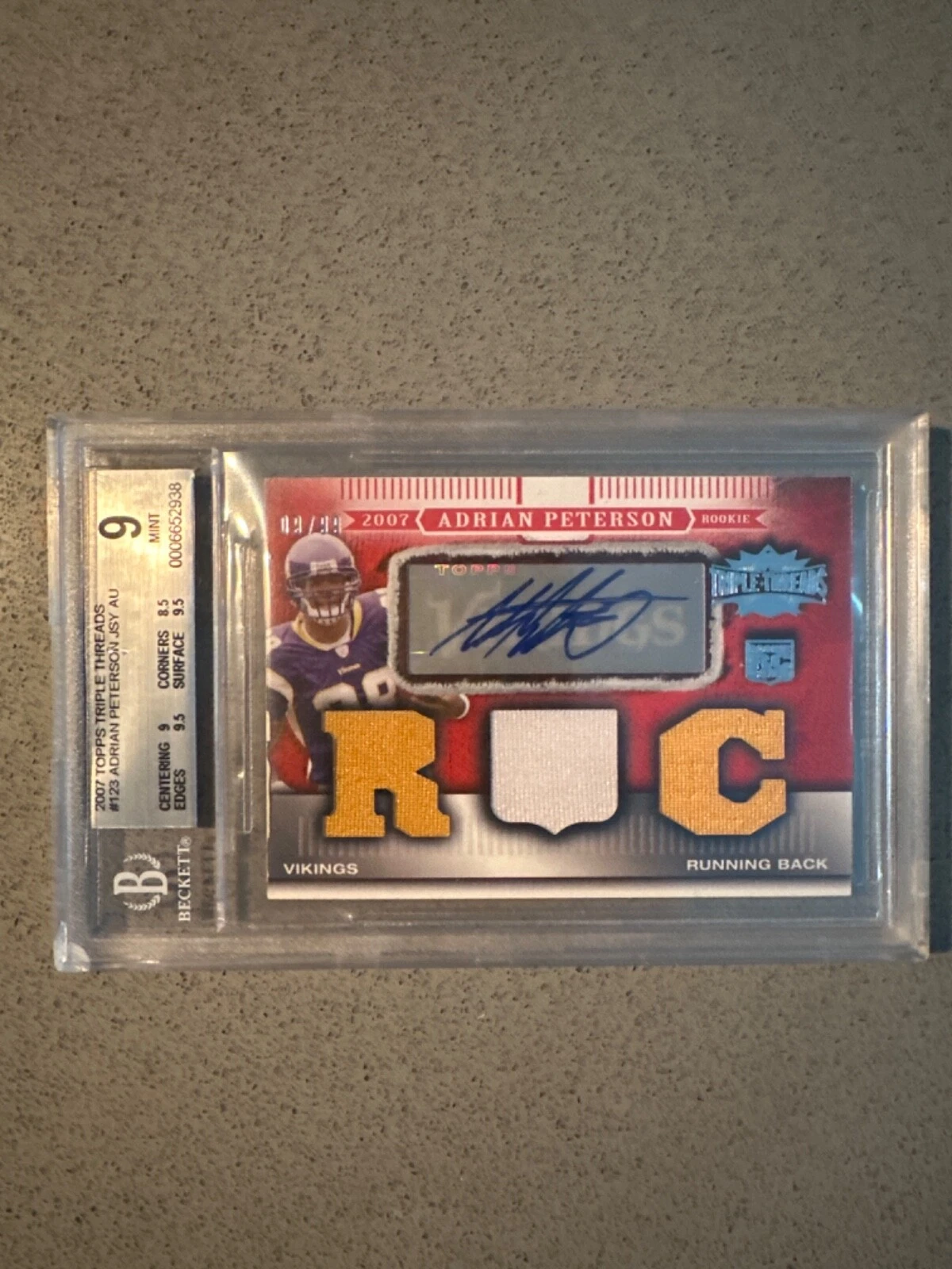 Adrian Peterson Topps Triple Threads #123 Autograph Relic
