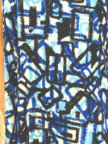 JOSTAR Poly Spandex SLINKY Stretchy Knit MERROW HEM Top BLUE  BLACK Small S - Picture 10 of 12