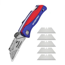 WORKPRO Folding Utility Knife Set with 5PCS Extra Blades Quick-Change Blade