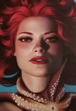 Daniela Uhlig OCTOPUS Around Neck of Red Hair Woman Fantasy Neo-Surrealism PRINT