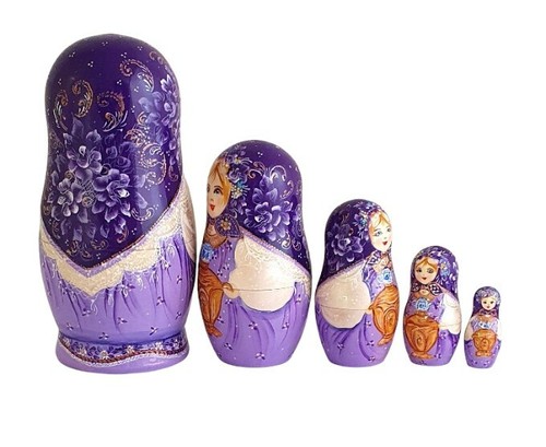 Muñecas Rusos Postes De Matrioshka Con Samovar Pintado en La Manual De Titova - Imagen 2 de 2