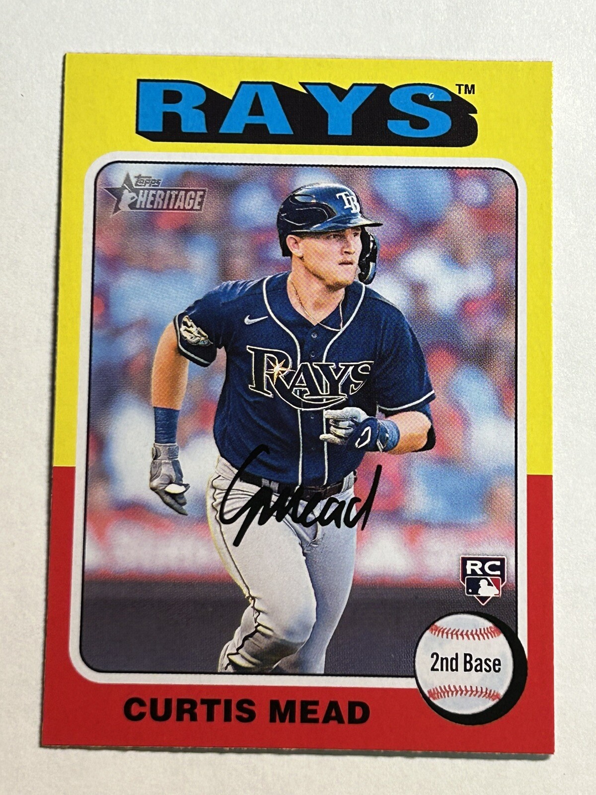 2024 Topps Heritage Curtis Mead RC #176 Tampa Bay Rays