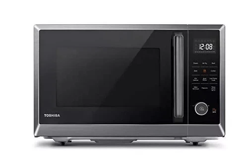 Toshiba 1.0 Cu. Ft 8-In-1 Air Fryer Microwave Oven Combo, 1000 Watts, Black Stai