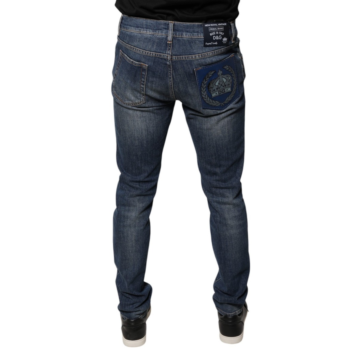 DOLCE & GABBANA Jeans Blue DG Crown Logo Cotton Skinny Denim