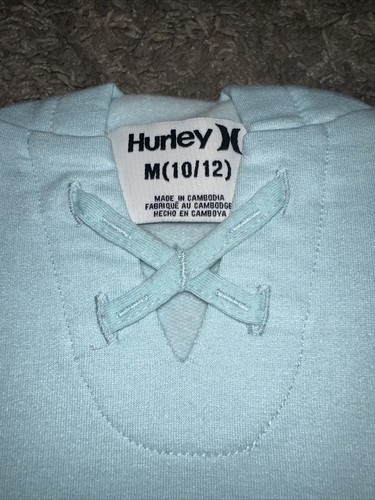 Girl's Hurley 2 Piece Blue Hoodie and White Tee Shirt Set Size Medium 10 - 12 - Picture 12 of 12