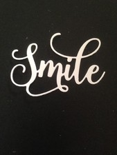 "Smile" word die cut embellishments Choose Color 6 pcs 1-1/2" x 2-1/4"