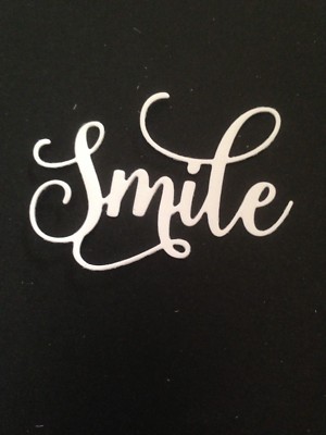''Smile'' Word Die Cut Embellishments 6 pcs 1-1/2'' x 2-1/4'' Scrapbook Cards Crafts