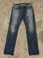 Baldwin The Samuel Japanese Selvedge Raw Denim Blue Jean Slim Straight Sz 35x34