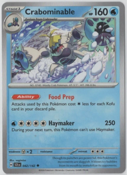 Pokemon  - Stellar Crown - 042/142 Crabominable - NM/M