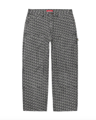 Supreme Monogram Double Knee Denim Painter Pant Black Size Supreme Monogram Double Knee Denim Painter Pant Black Size