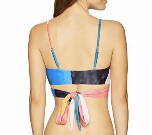 Set bikini Mara Hoffman Mila top avvolgente e cotone Kay blu multi taglia S - Foto 5 di 11