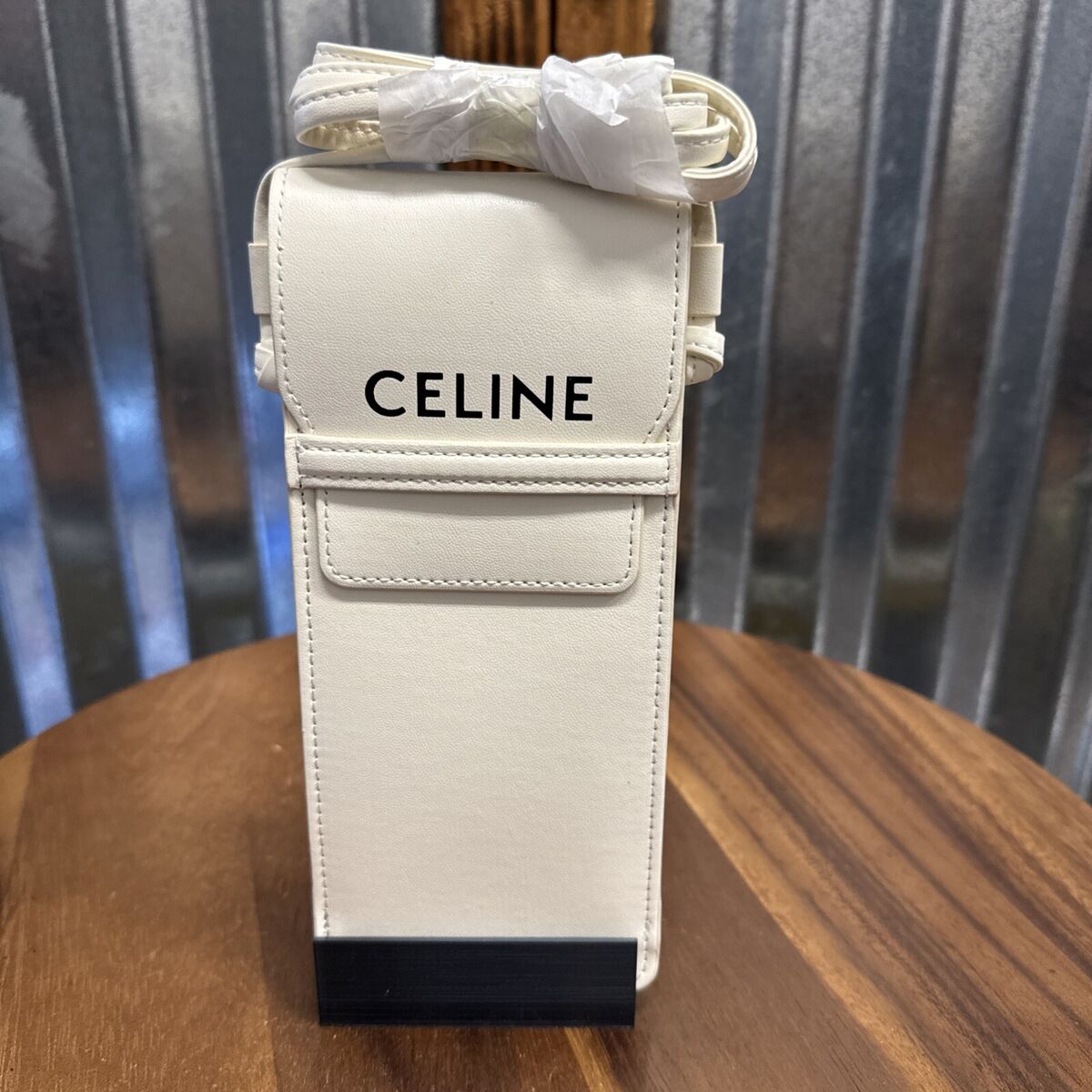 Celine Authentic White Crossbody Phone Pouch Wallet Celine Authentic White Crossbody Phone Pouch Wallet