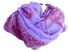 Ladies Wrap Shawl Scarf Lilac Rust Patterned Fashion Accessories Outfit