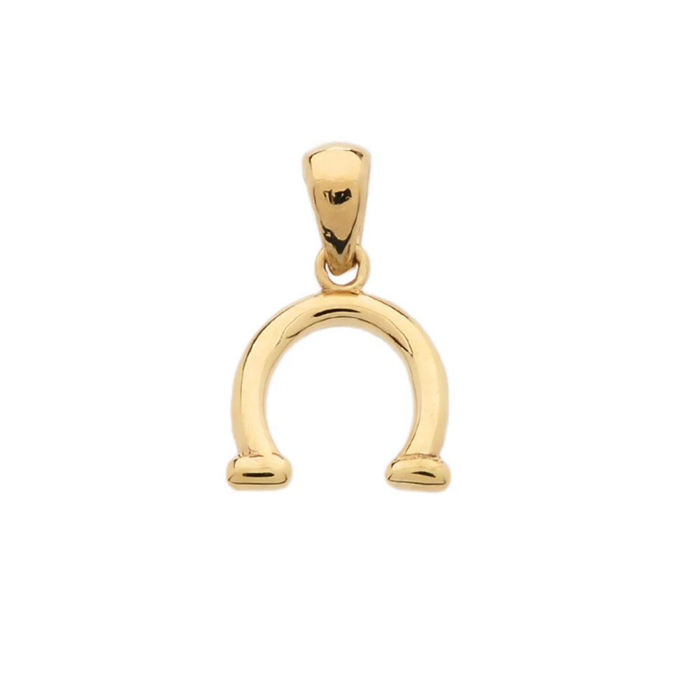 Reversible Diamond Horse Shoe Good Luck Gold Charm Dainty Pendant Necklace - Image 2 of 4