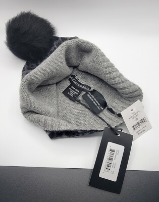 Sofia Cashmere Leopard Printed Dip-Dye 100% Cashmere Beanie 