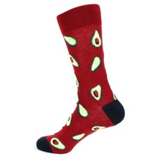 Fun Socks Men's Avocado Novelty Socks Burgundy For Guacamole Lovers Everywhere