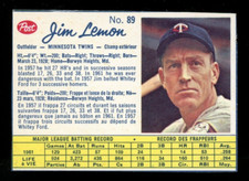 1962 POST CEREAL CANADIAN BASEBALL #89 Jim Lemon NM Minnesota Twins card