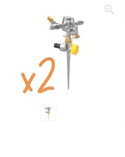  2x TITAN IMPULSE SPRINKLER Lawn Circular Spike Sprinkler 