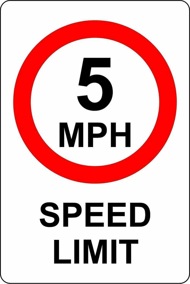 DEVON MADE 5 MPH Speed Limit safety metal park safety sign